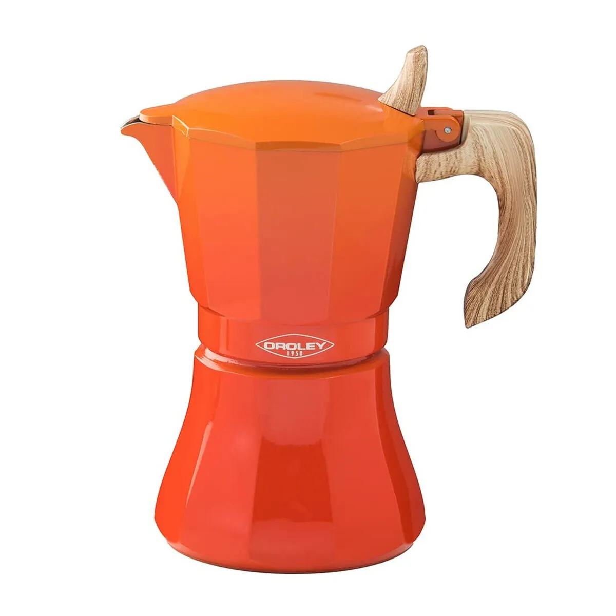 Cafettiera Italiana Oroley Petra 9 Tazze Arancio Alluminio