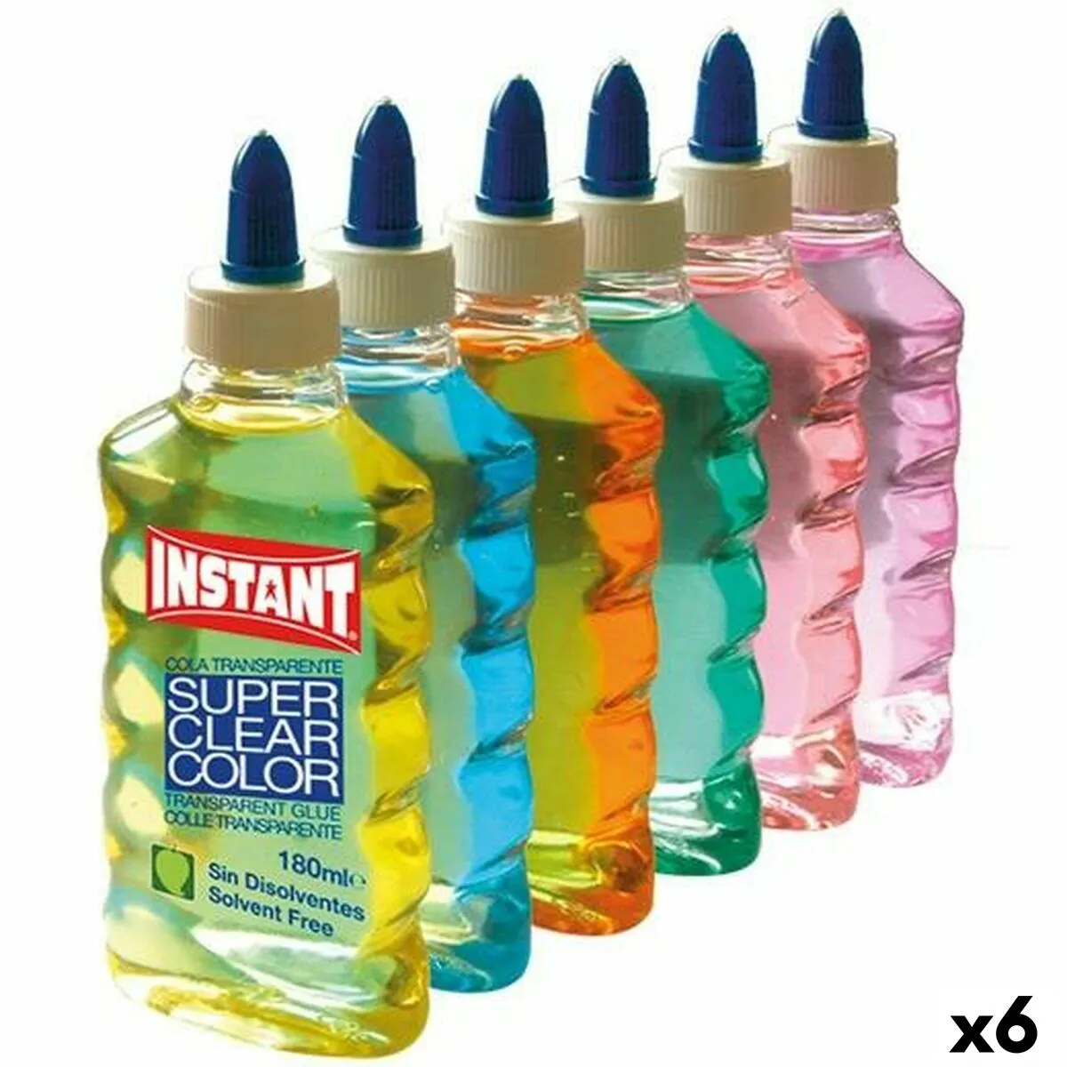 Colla gel Playcolor Instant Multicolore Trasparente 6 Pezzi 180 ml