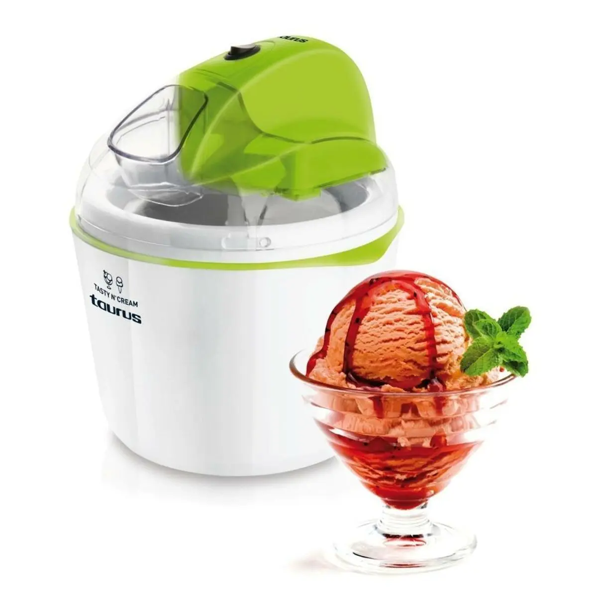 Gelatiera Taurus Tasty'n'cream Bianco Verde 12 W 1,5 L Plastica