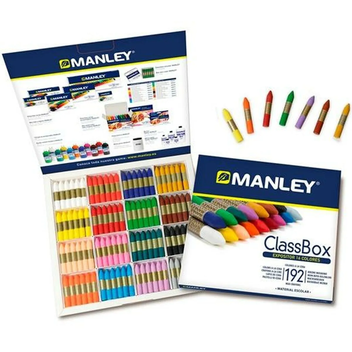 Colori a Cera Manley ClassBox 192 Pezzi Multicolore