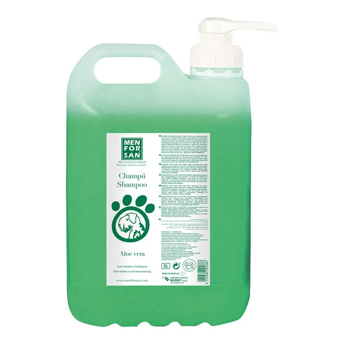 Shampoo Menforsan Cane Aloe Vera 5 L