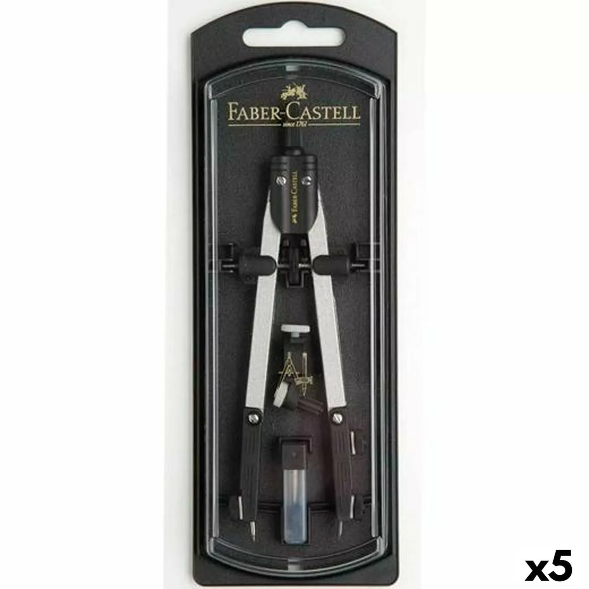 Compasso Faber-Castell 17 cm Accessori (5 Unità)