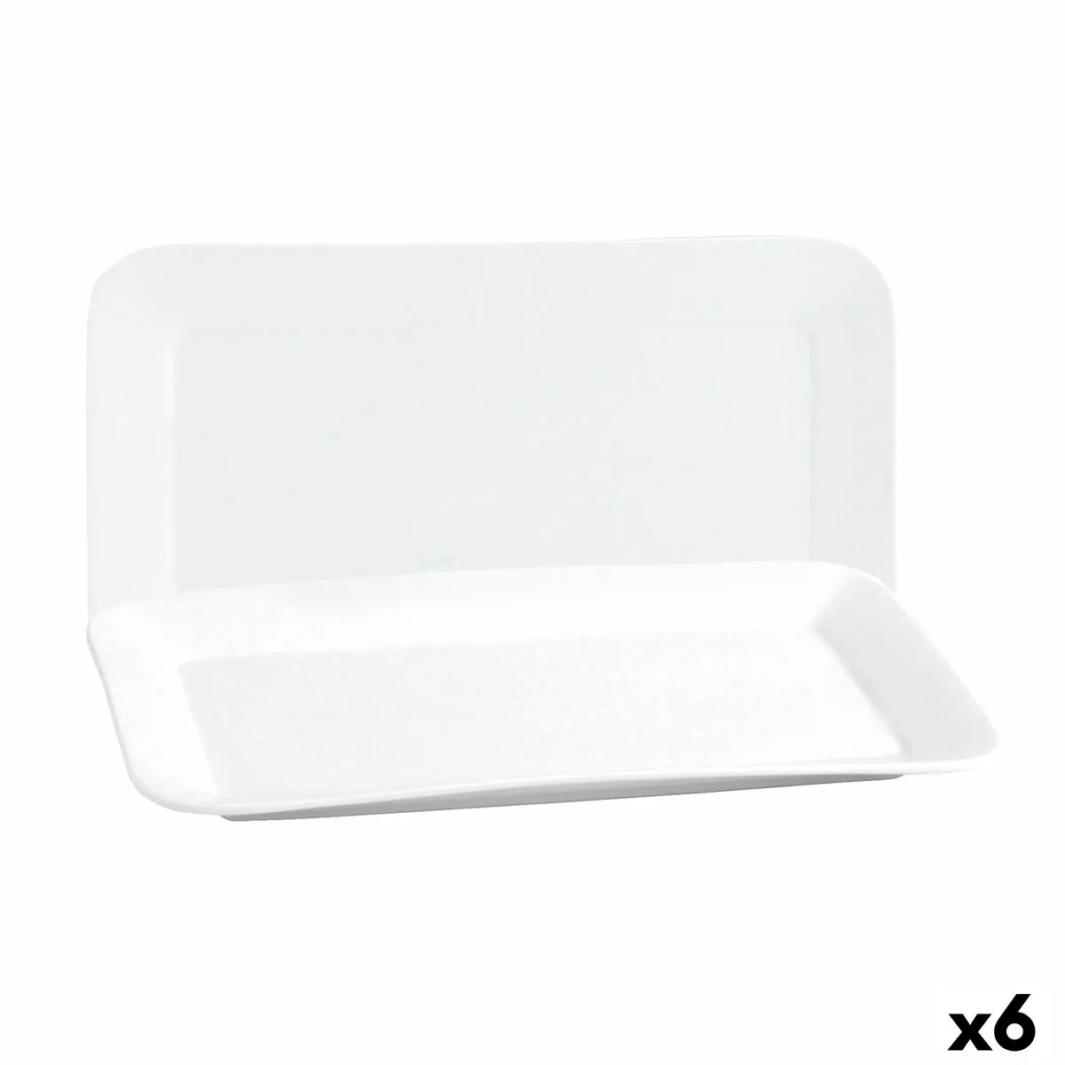 Teglia da Cucina Quid Basic Rettangolare Ceramica Bianco (35,8 x 21 cm) (6 Unità)