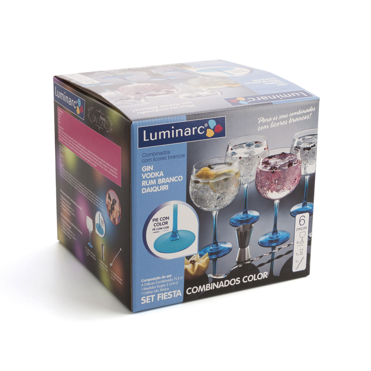 Set da Cocktail Luminarc Gin Multicolore Vetro 6 Pezzi