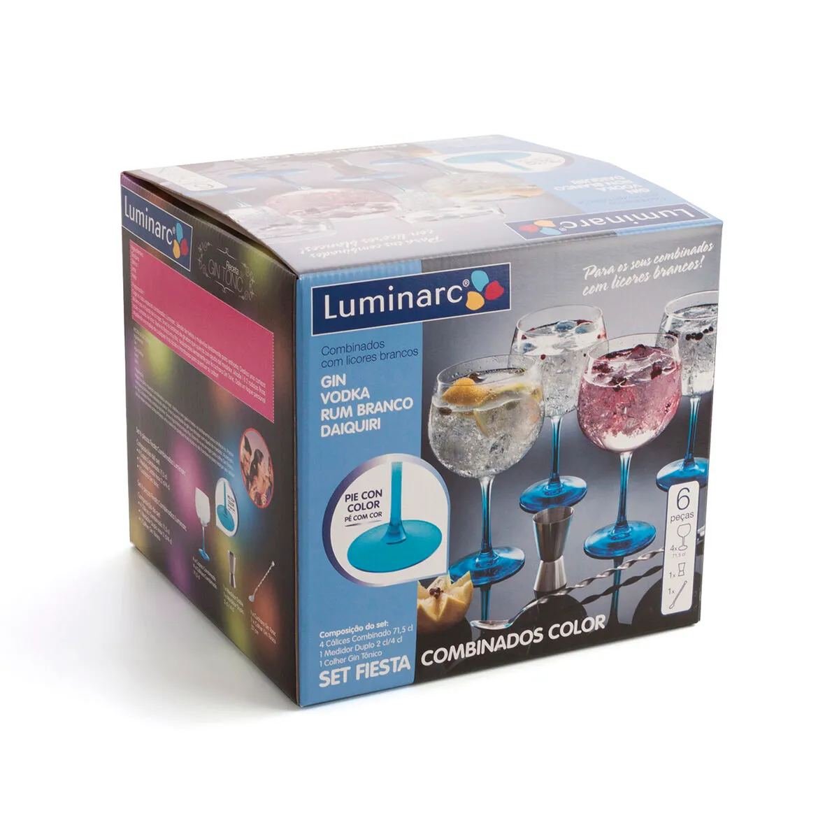 Set da Cocktail Luminarc Gin Multicolore Vetro 6 Pezzi