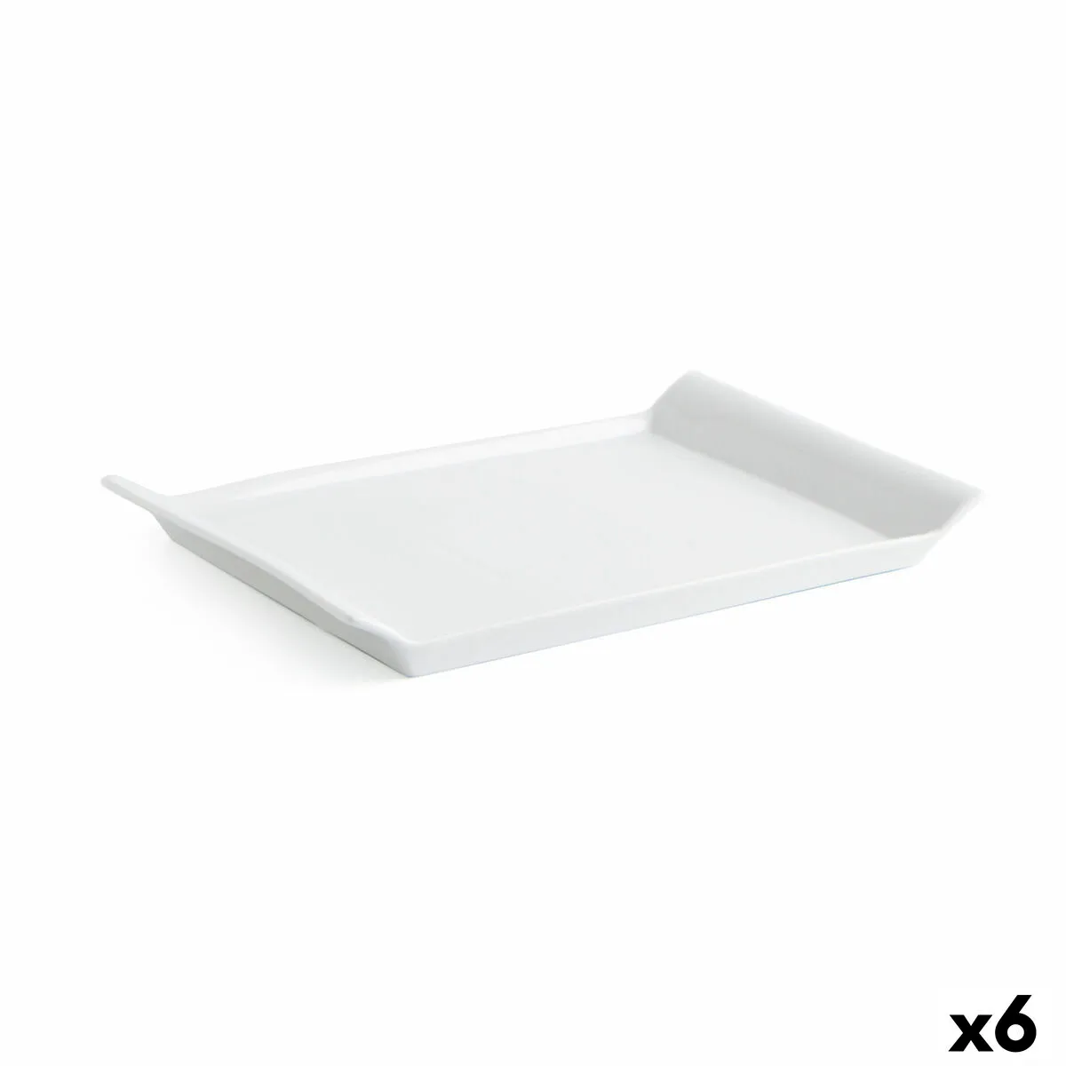 Vassoio per aperitivi Quid Gastro Fresh 26 x 18 cm Ceramica Bianco (6 Unità)