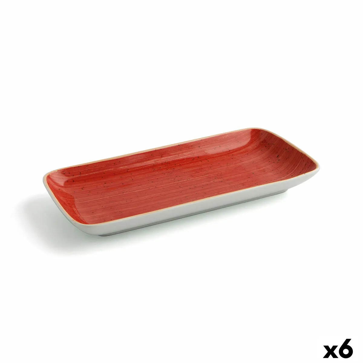 Teglia da Cucina Ariane Terra Rettangolare Ceramica Rosso (28 x 14 cm) (6 Unità)