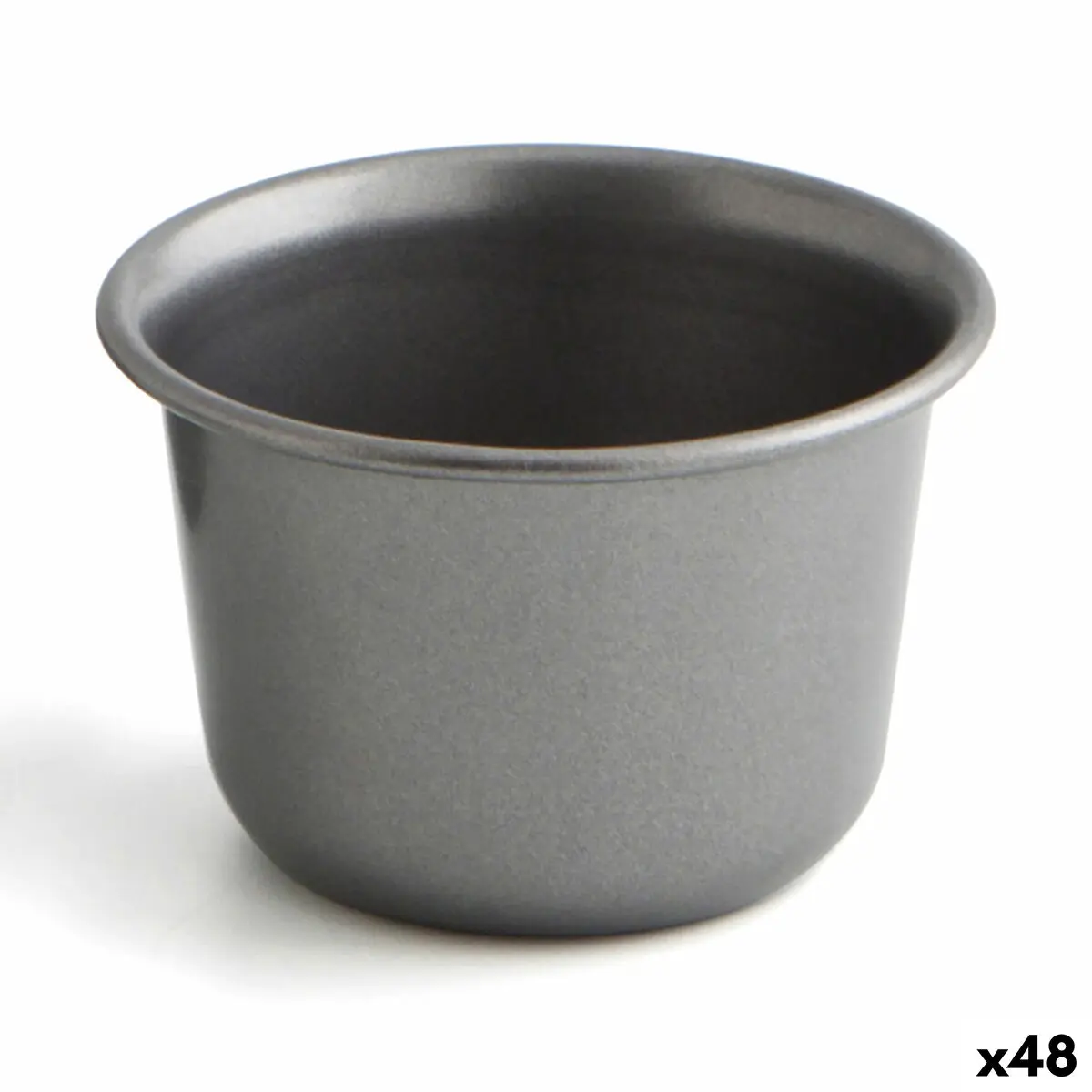 Stampo per Budino Quid Sweet Grey Nero Metallo Ø 7,5 cm (48 Unità)