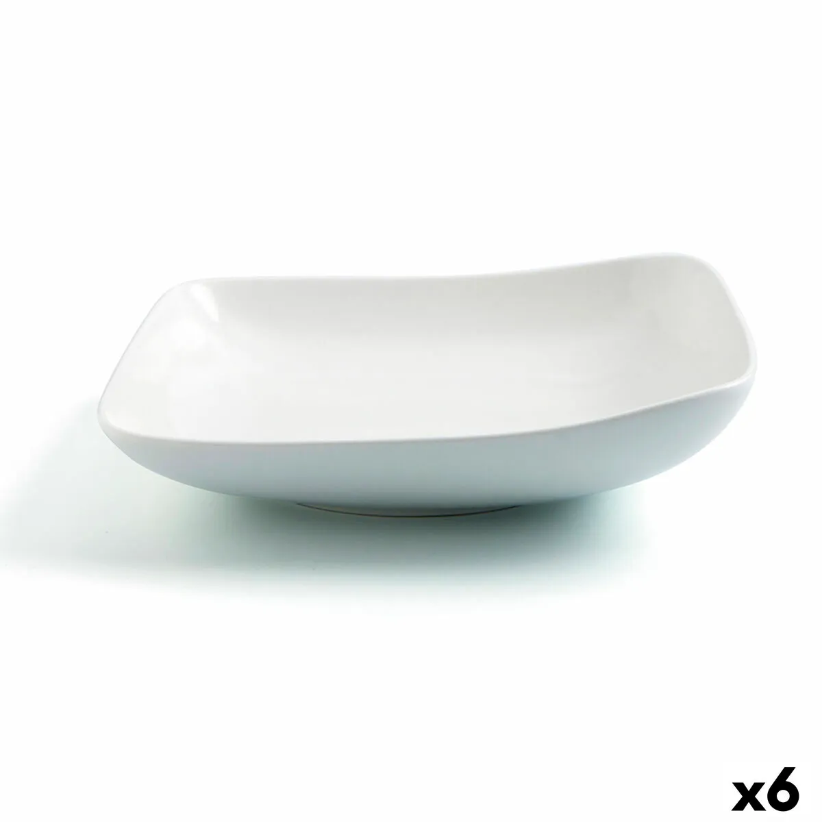 Piatto Fondo Ariane Vital Quadrato Ceramica Bianco (Ø 21 cm) (6 Unità)