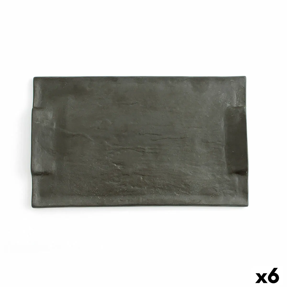 Vassoio per aperitivi Quid Mineral Ceramica Nero 30 x 18 cm (6 Unità)