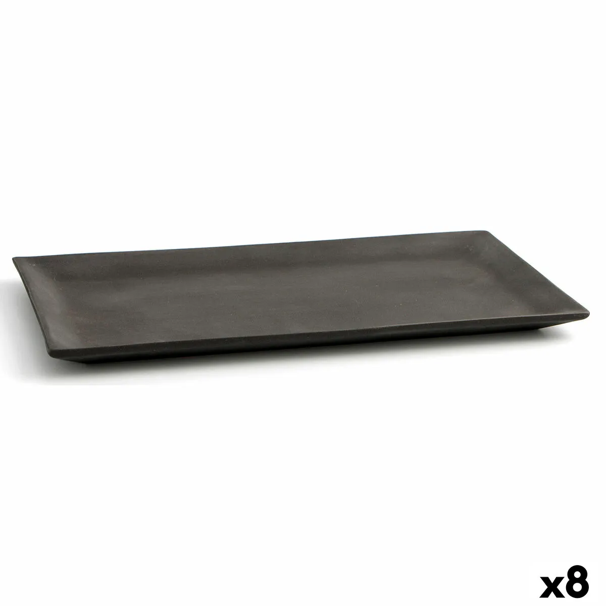 Vassoio per aperitivi Quid Mineral Gres Nero Ceramica 15 x 30 cm (8 Unità)