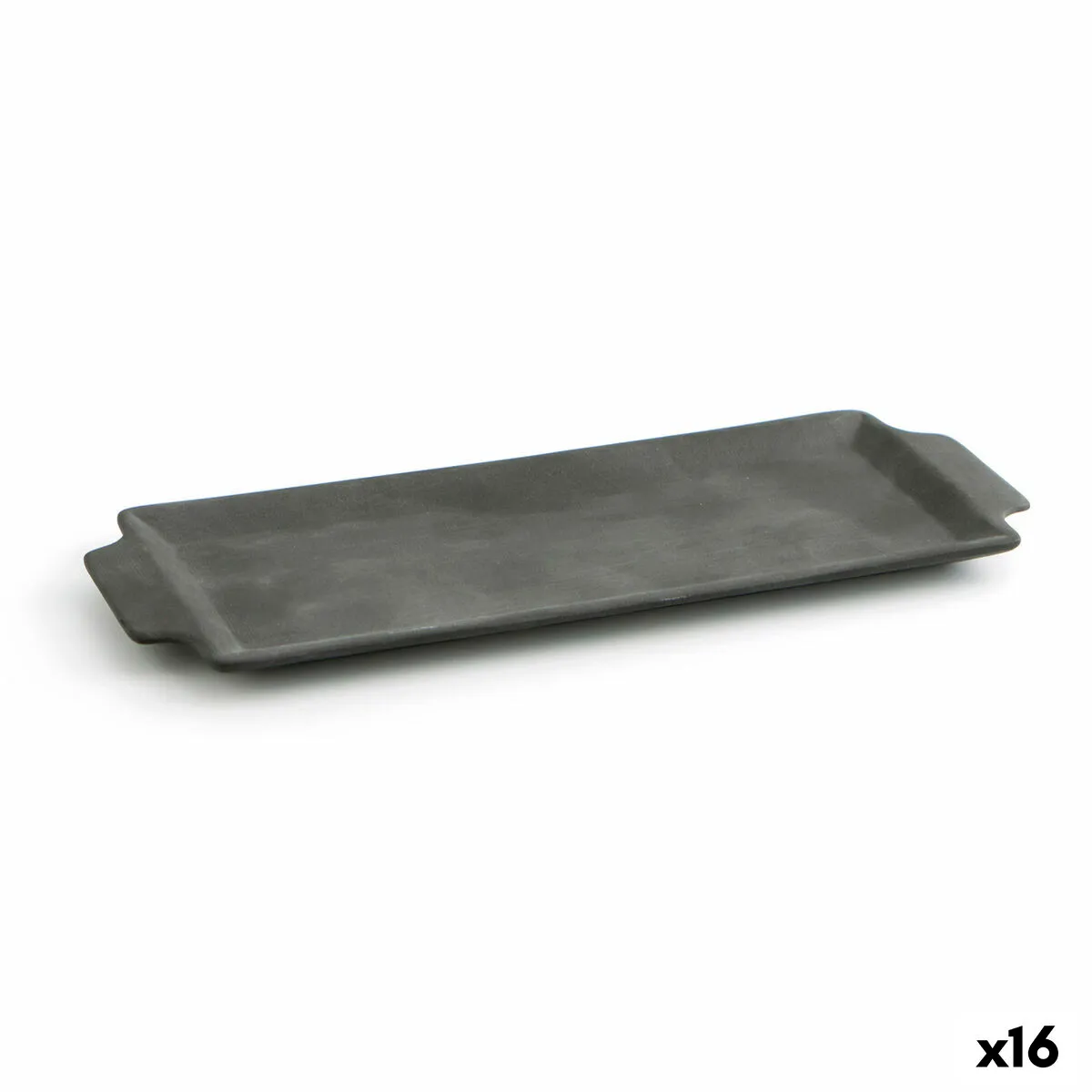 Vassoio per aperitivi Quid Mineral Ceramica Nero (10 x 28 cm) (16 Unità)