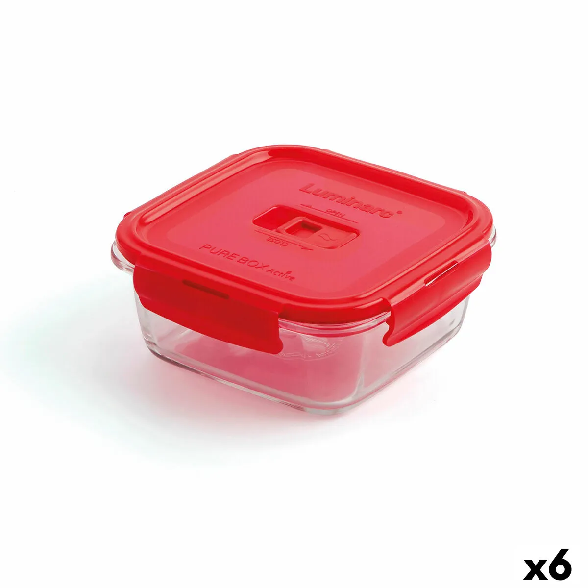 Porta pranzo Ermetico Luminarc Pure Box 760 ml Rosso Vetro (6 Unità)