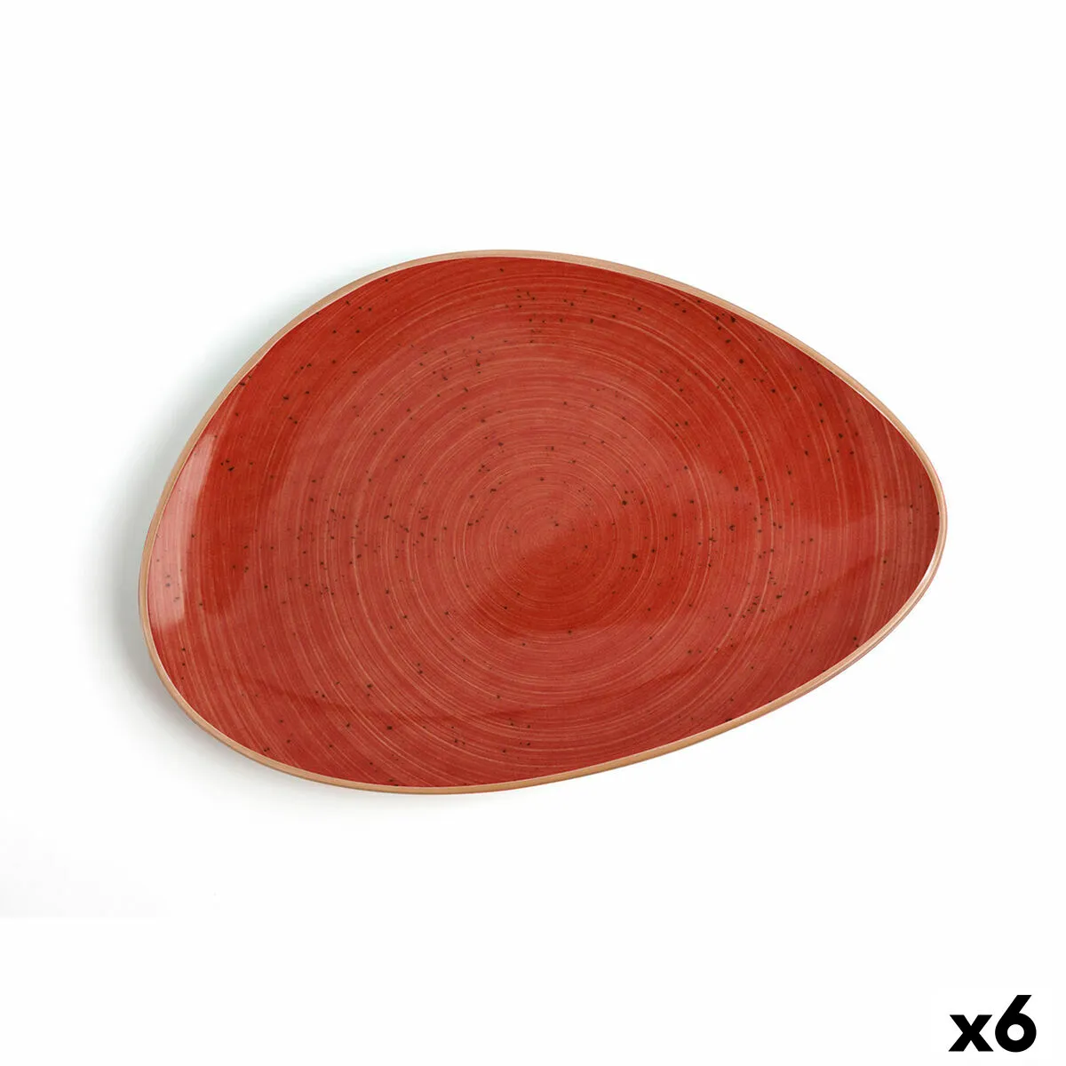 Piatto da pranzo Ariane Terra Triangolare Rosso Ceramica Ø 29 cm (6 Unità)