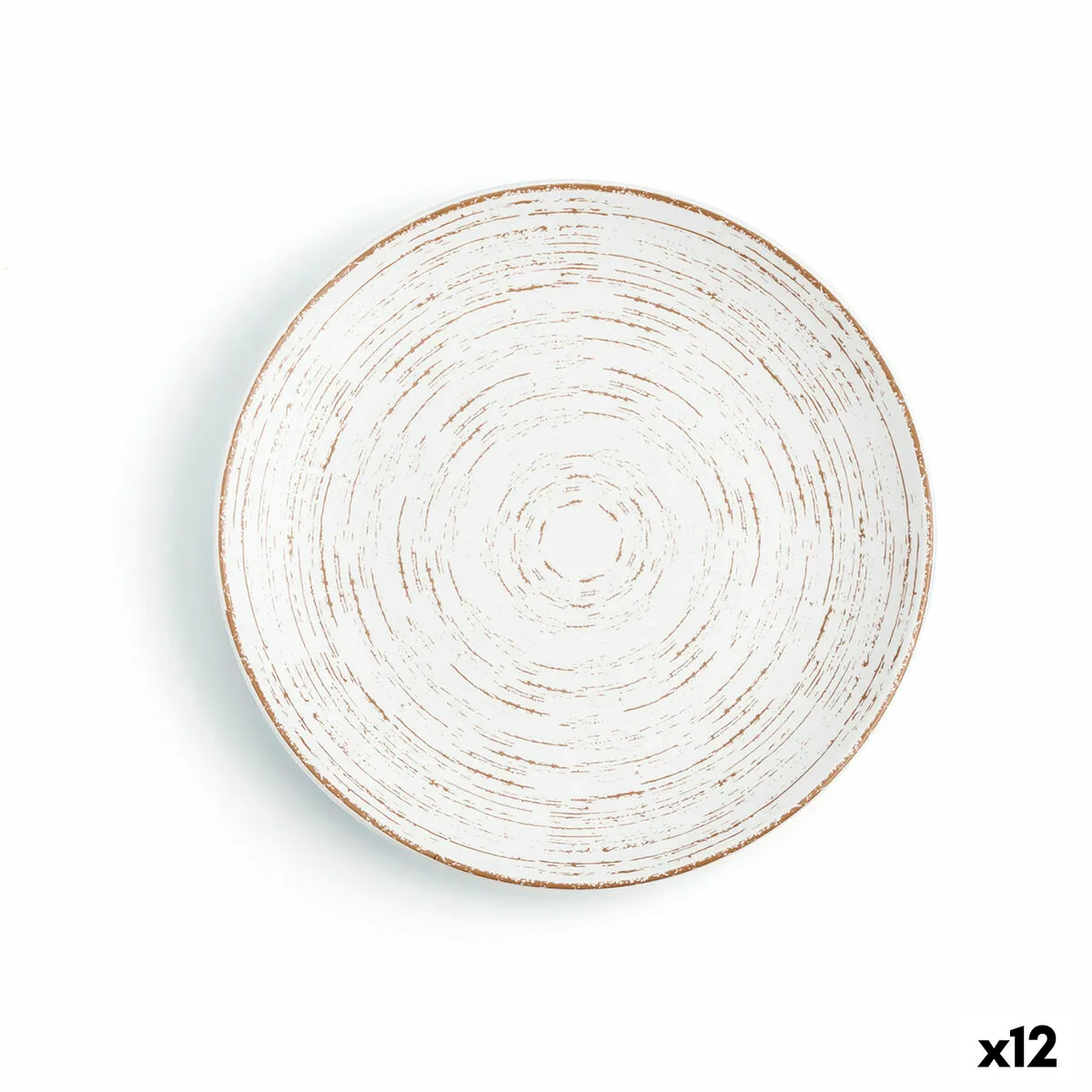 Piatto da pranzo Ariane Tornado White Bicolore Ceramica Ø 18 cm (12 Unità)