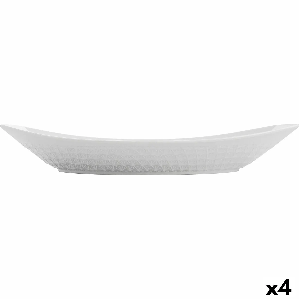 Teglia da Cucina Quid Gastro Ceramica Bianco (39,5 x 19 x 8 cm) (4 Unità)