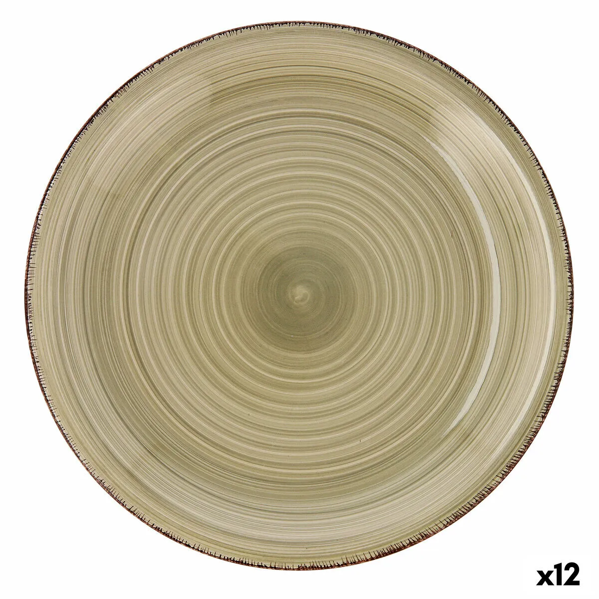 Piatto da pranzo Quid Vita Natura Verde Ceramica Ø 27 cm (12 Unità)