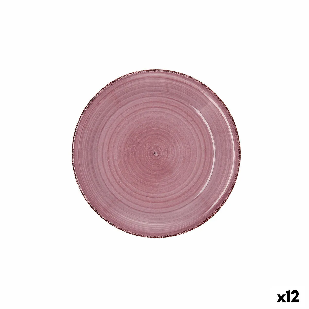 Piatto da Dolce Quid Vita Peoni Rosa Ceramica 19 cm (12 Unità)