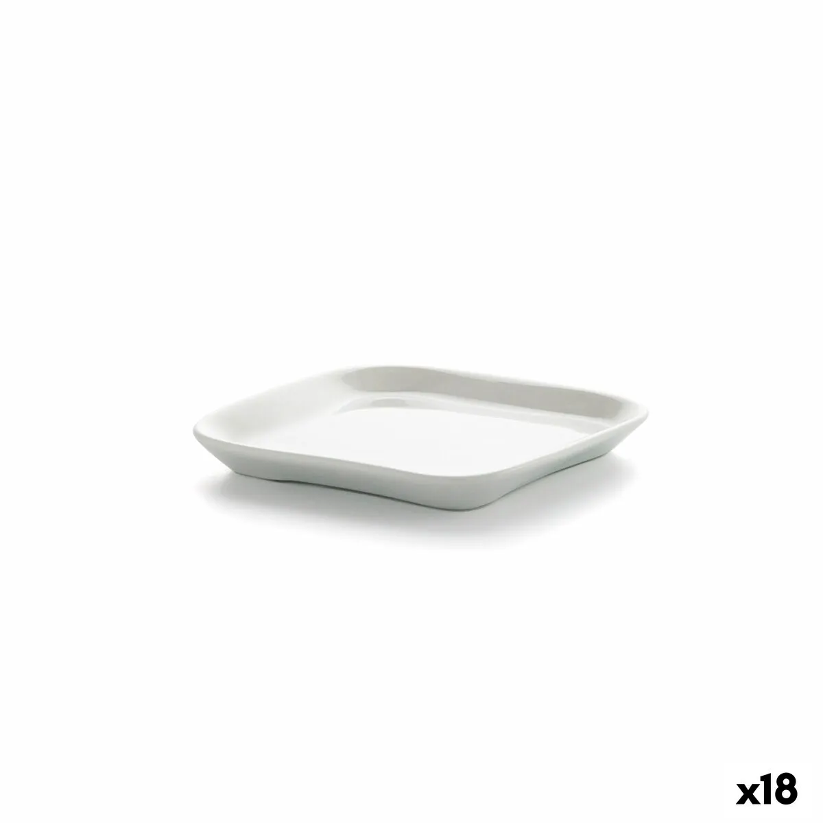 Vassoio per aperitivi Ariane Alaska Quadrato Bianco Ceramica 11,4 x 11,4 cm (18 Unità)