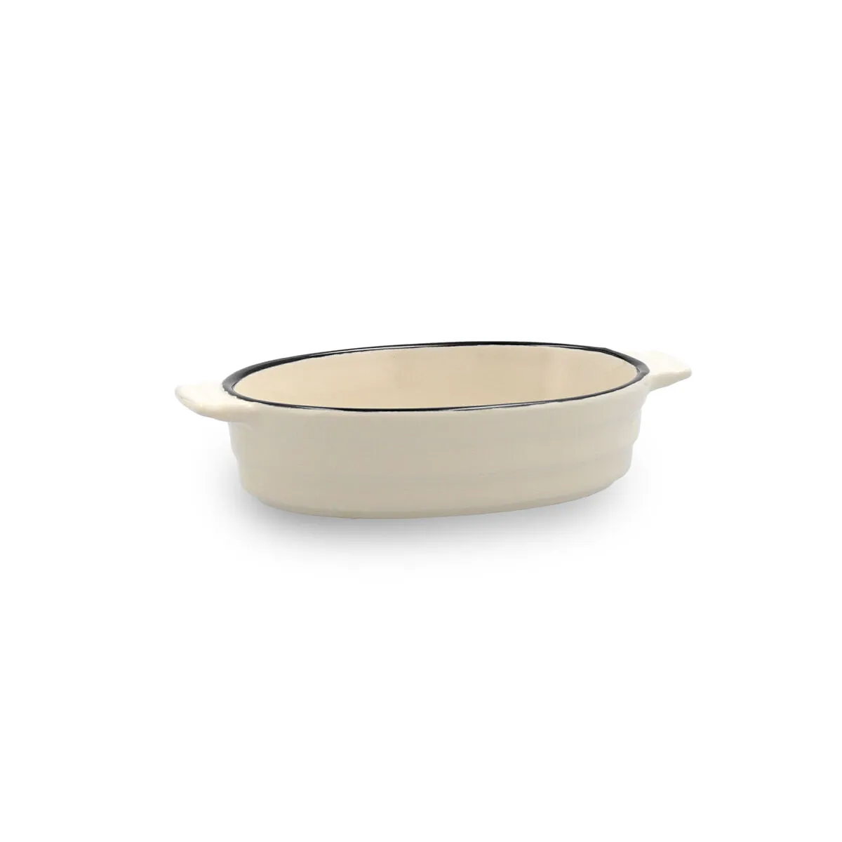 Pentola Quid Cocco Ovalada Ceramica Bianco (18 x 11 x 4 cm) (Pack 12x)