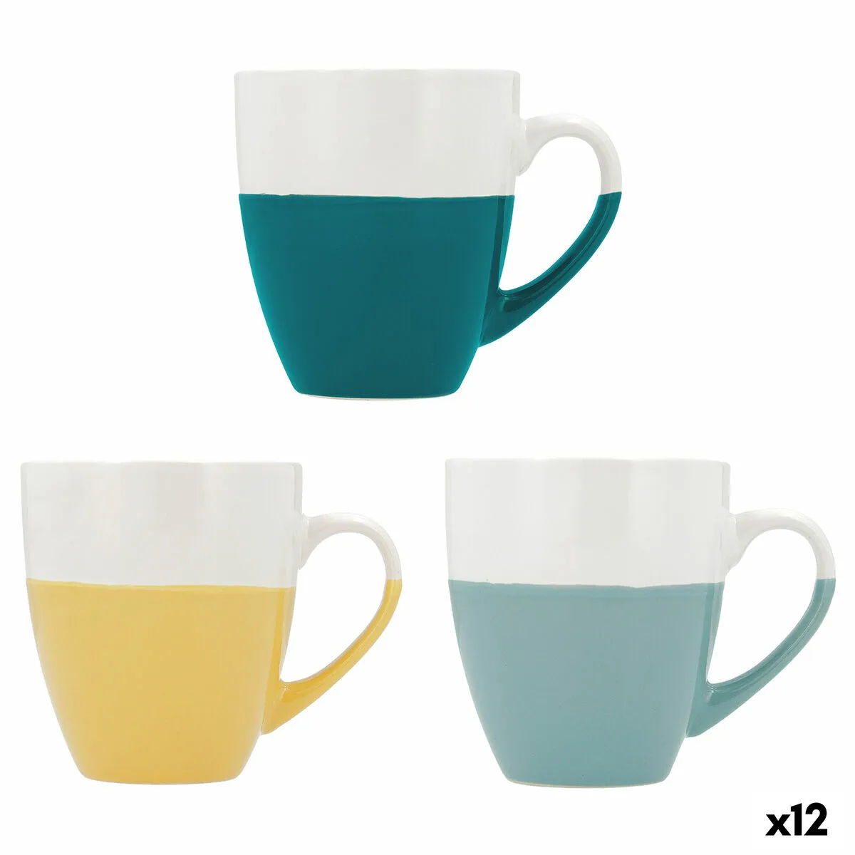 Tazza Quid Viba Colazione Bicolore Ceramica 400 ml (12 Unità)