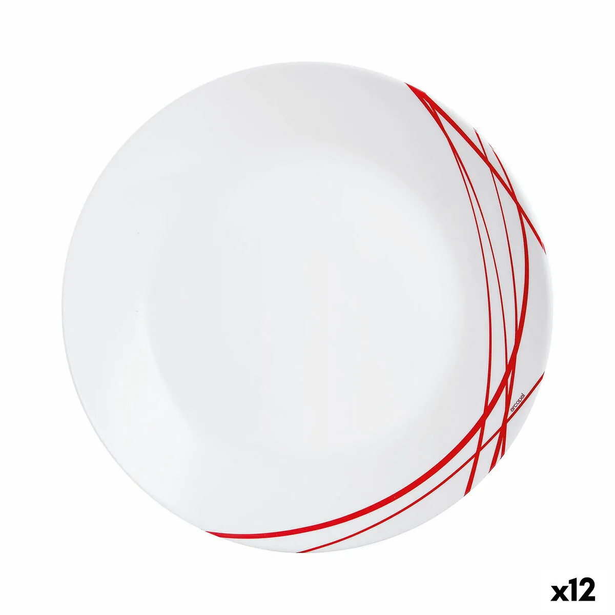 Piatto da pranzo Arcopal Domitille Rojo Bicolore Vetro 25 cm (12 Unità)