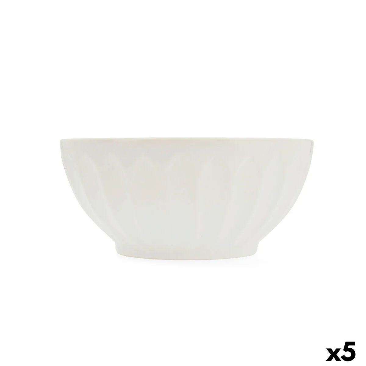 Insalatiera Bidasoa Romantic Ivory Ceramica Bianco (Ø 21 cm) (5 Unità)