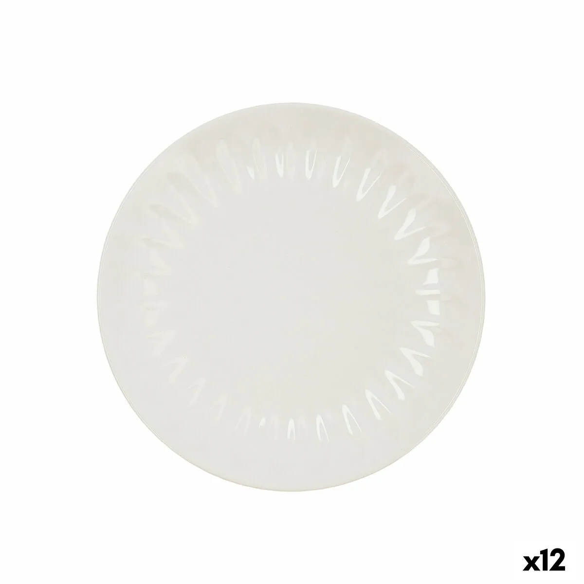 Piatto da Dolce Bidasoa Romantic Ceramica Bianco (Ø 21 cm) (12 Unità)