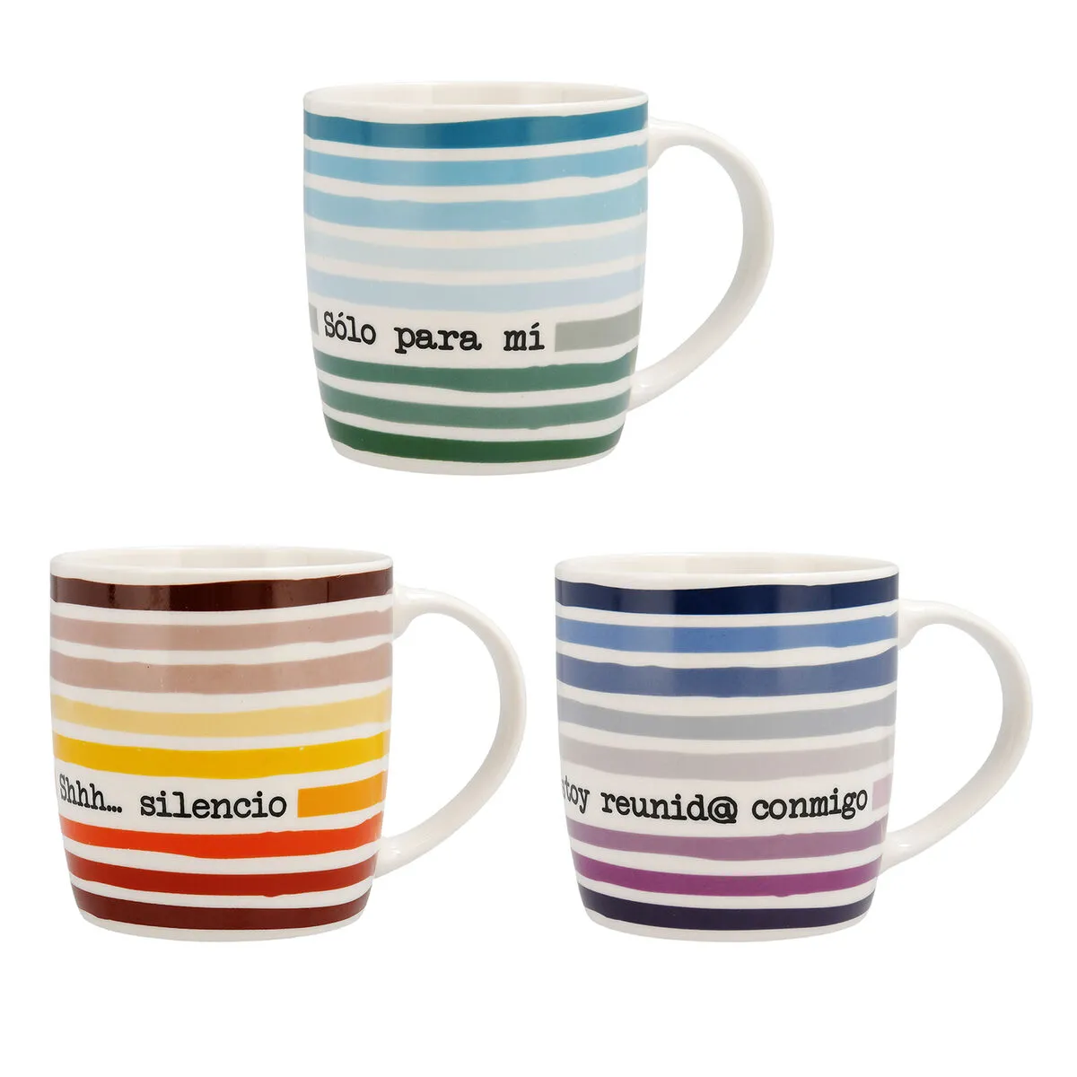 Tazza Mug Quid 4u Multicolore Ceramica 330 ml (12 Unità) (Pack 12x)