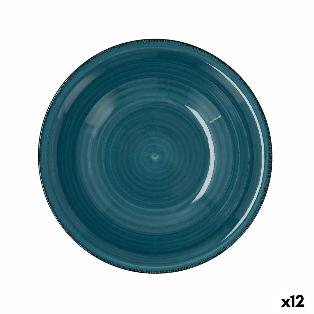 Piatto Fondo Quid Vita Ceramica Azzurro (ø 21,5 cm) (12 Unità)