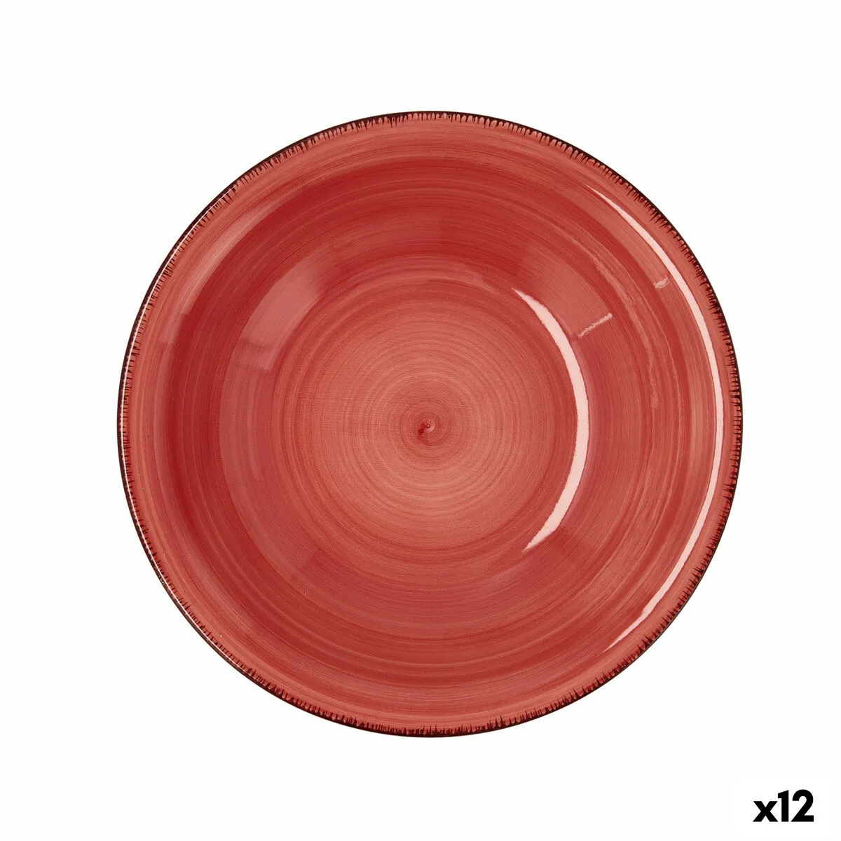 Piatto Fondo Quid Vita Ceramica Rosso (ø 21,5 cm) (12 Unità)