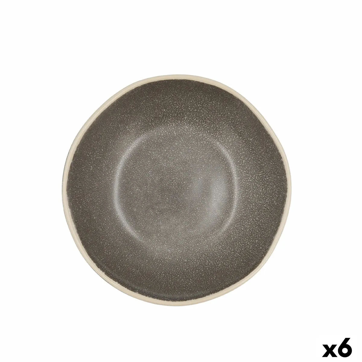 Piatto Fondo Bidasoa Gio Ceramica Grigio 19 cm (6 Unità)