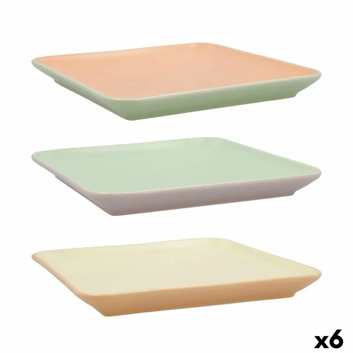 Vassoio per aperitivi Quid Vitamina Bicolore Ceramica 21 x 21 cm (6 Unità)