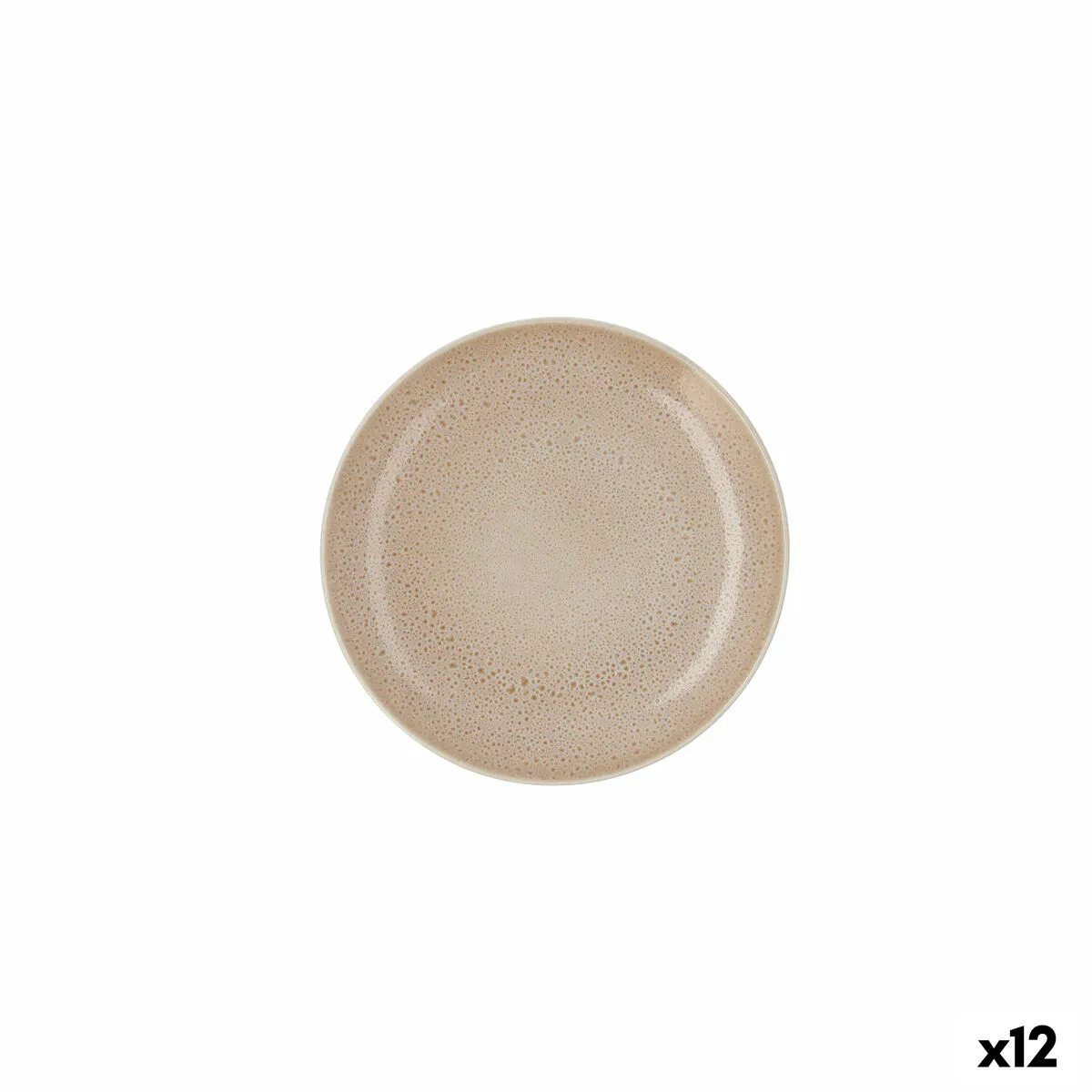 Piatto da pranzo Ariane Porous Beige Ceramica Ø 21 cm (12 Unità)