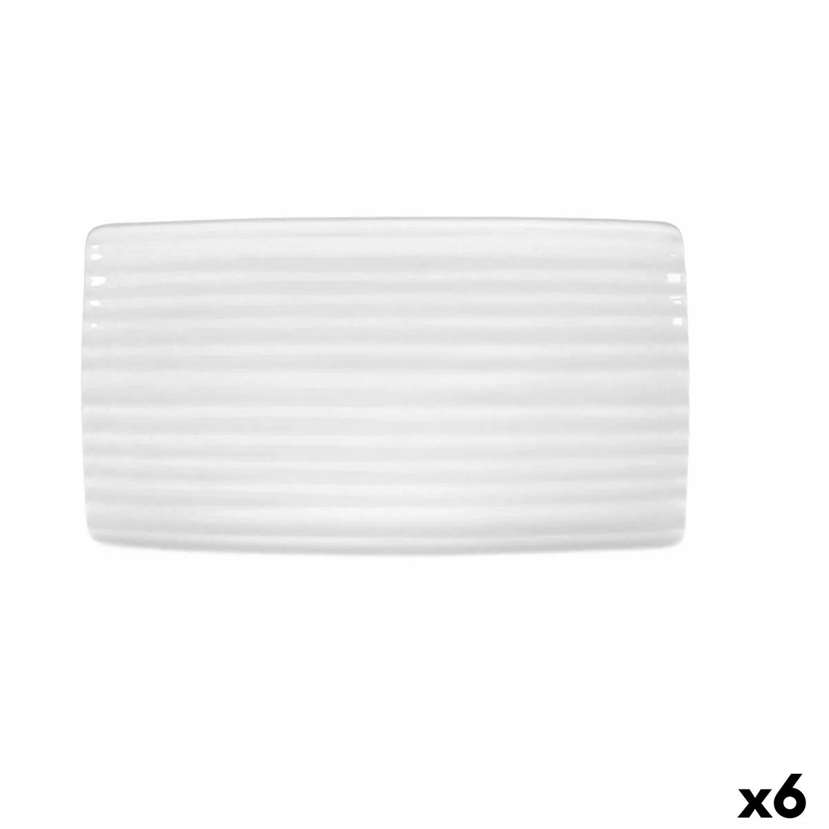 Vassoio per aperitivi Ariane Artisan Ceramica Bianco 36 x 20 cm (6 Unità)