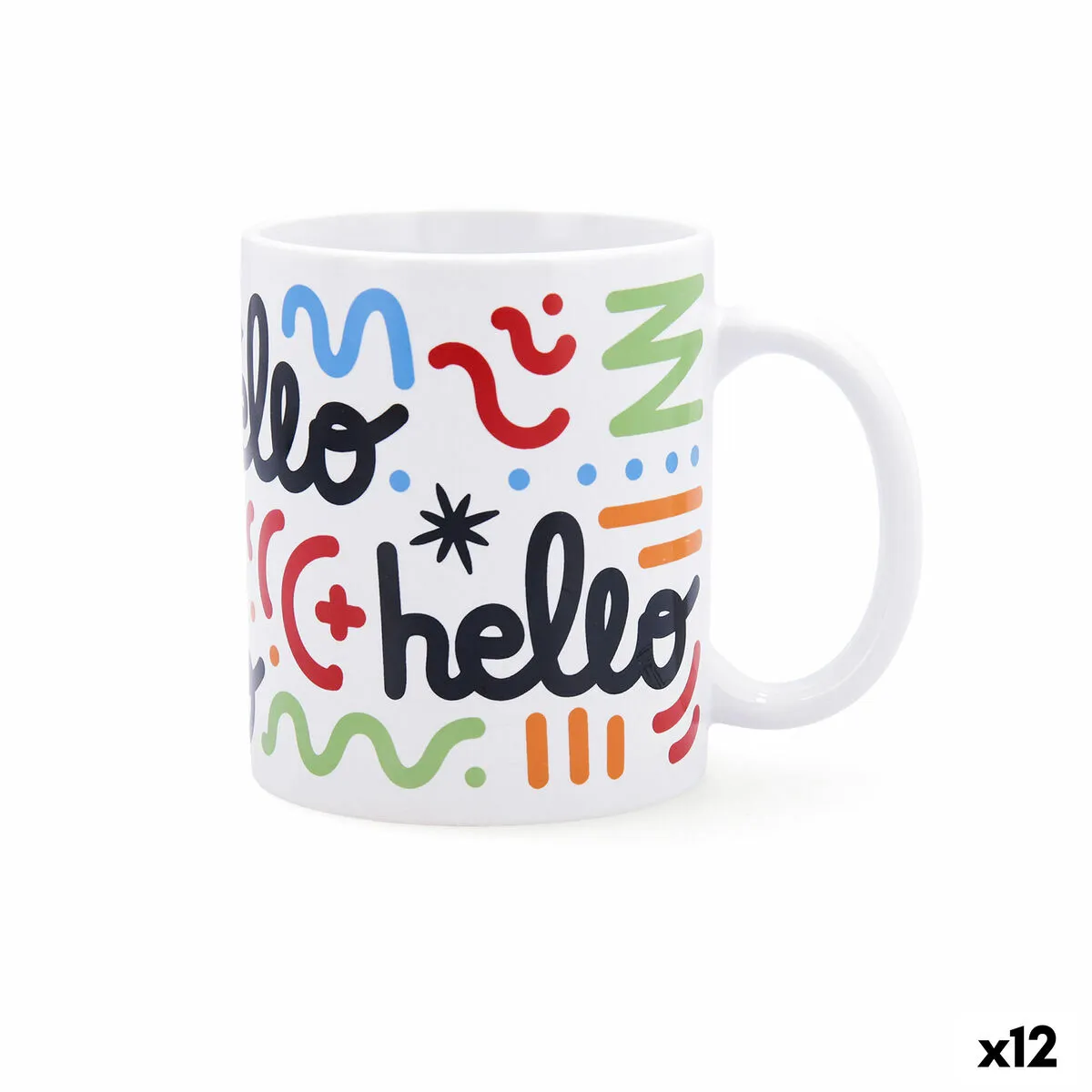 Tazza Quid Hello Fumetti Multicolore Ceramica 330 ml (12 Unità)