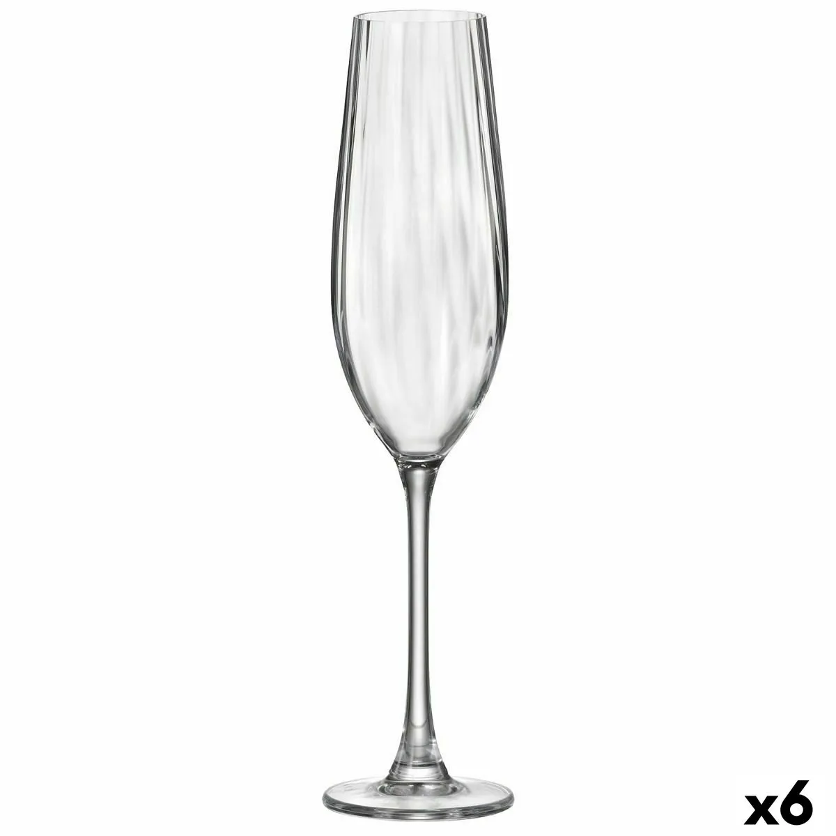 Calice da champagne Bohemia Crystal Optic Trasparente Vetro 260 ml (6 Unità)