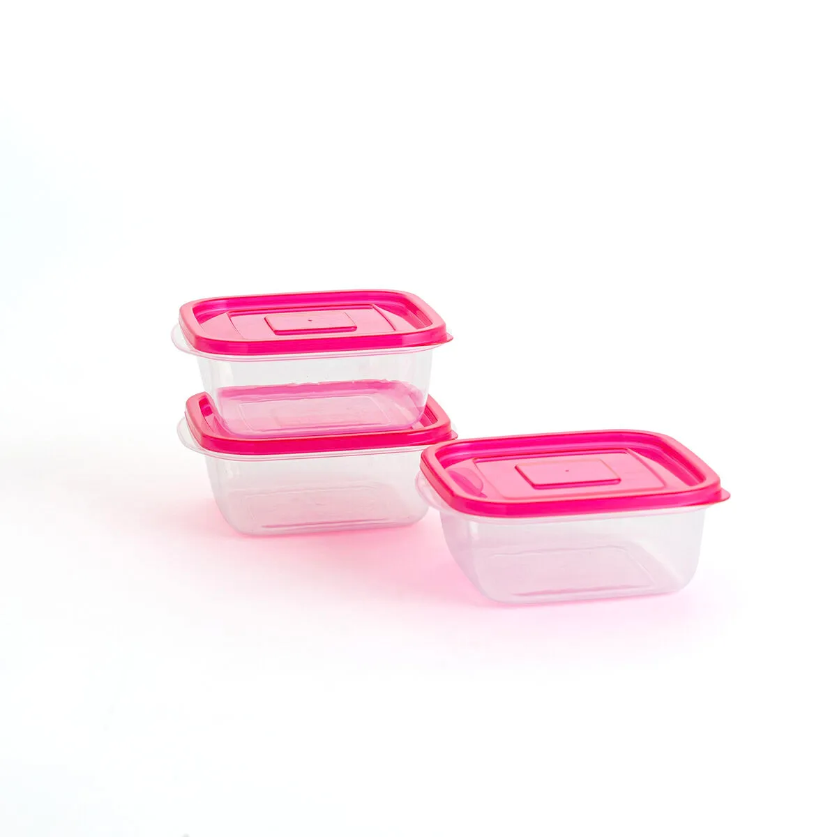 Set di scatole porta pranzo Quid Refresh 3 Pezzi Fucsia Plastica