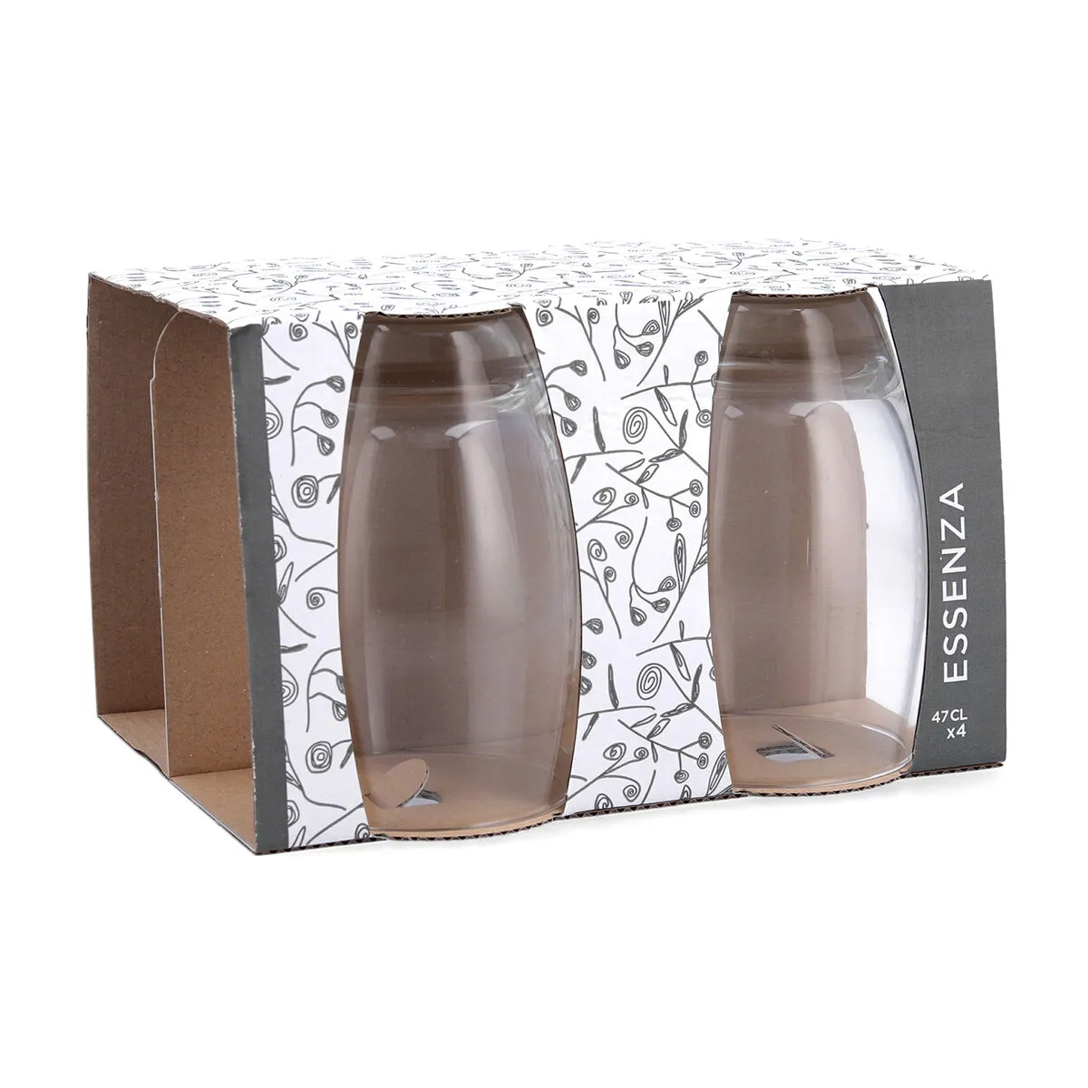 Set di Bicchieri Essenza Trasparente Vetro 470 ml (4 Unità)