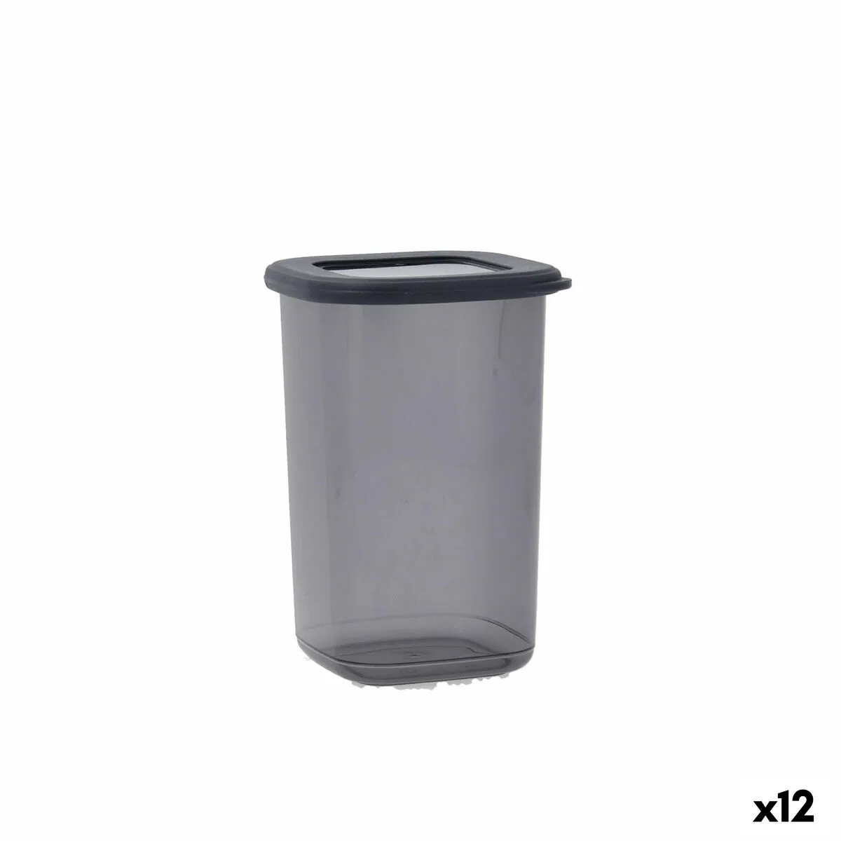 Barattolo Quid City Con coperchio 1,2 L Grigio Plastica (12 Unità)