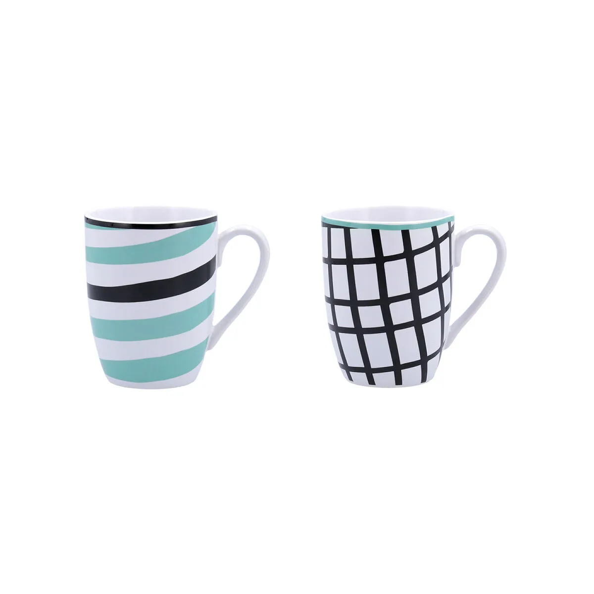 Tazza Bidasoa Zigzag Multicolore Ceramica 2 Pezzi 330 ml