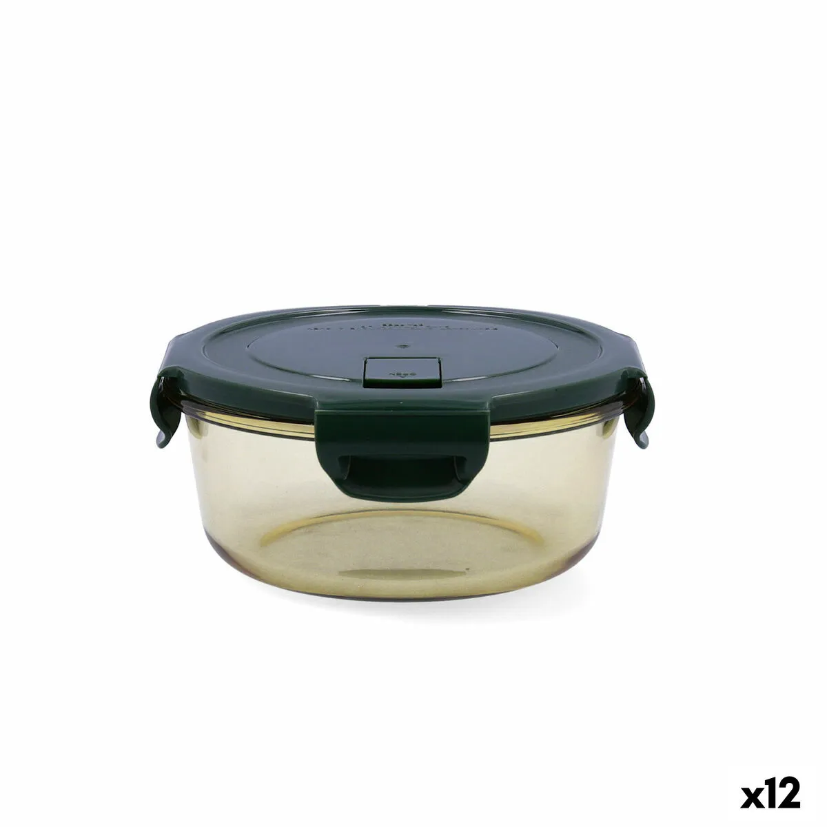 Porta pranzo Ermetico Bidasoa Infinity Rotonda 640 ml Giallo Vetro (12 Unità)