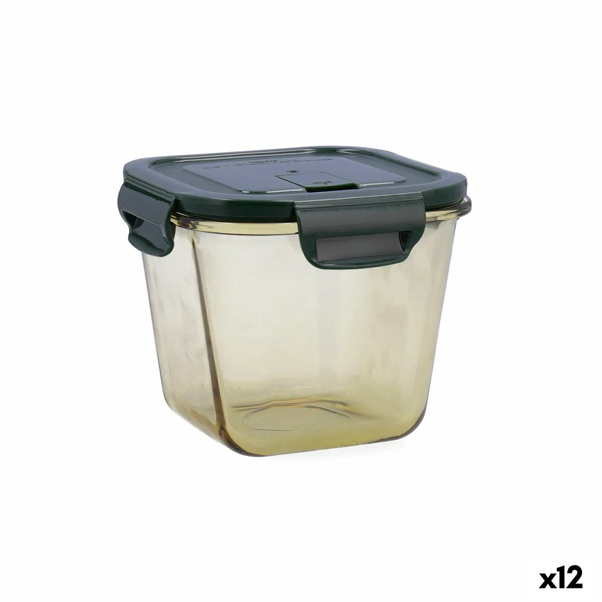 Porta pranzo Ermetico Bidasoa Infinity Quadrato 900 ml Giallo Vetro (12 Unità)