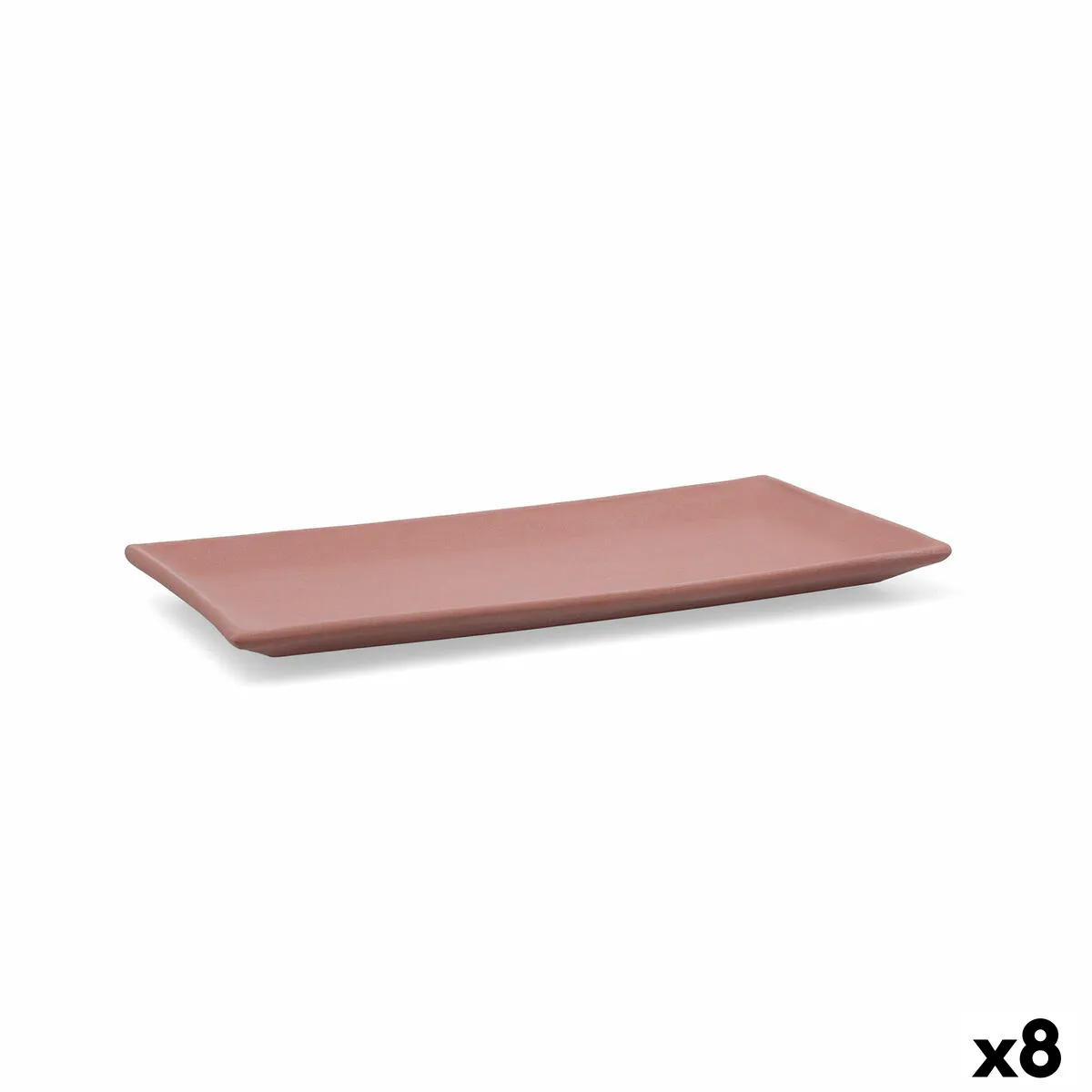 Vassoio per aperitivi Quid Mineral Gres Terracotta Ceramica 15 x 30 cm (8 Unità)