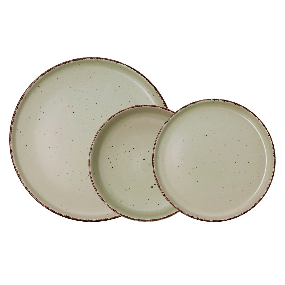 Set di Stoviglie Quid Duna Verde Ceramica 12 Pezzi