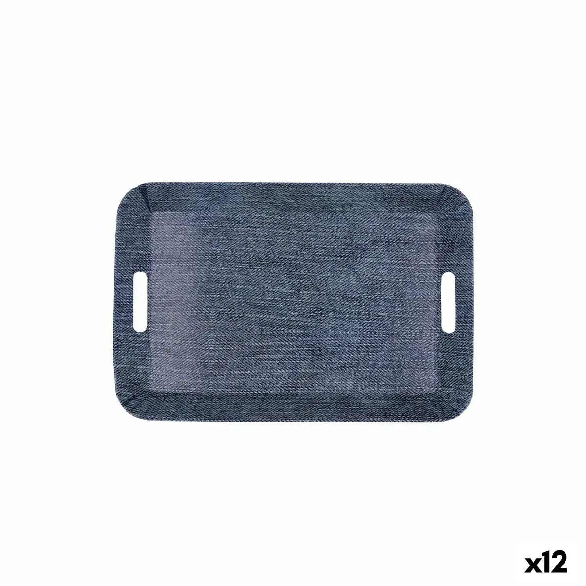 Vassoio per la colazione Quid Habitat Azzurro Plastica 33 x 23 x 4 cm Con manici Denim (12 Unità)