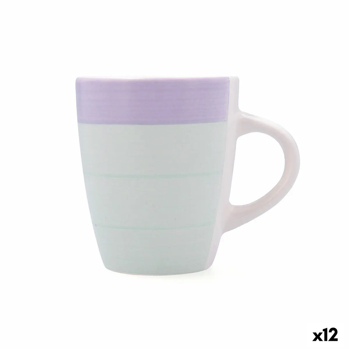 Tazza Quid Kaleido Verde Viola Ceramica 330 ml (12 Unità)