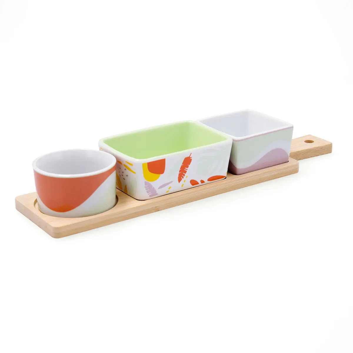 Set da portata Quid Kaleido Multicolore Legno 32 x 8 x 4,6 cm 4 Pezzi