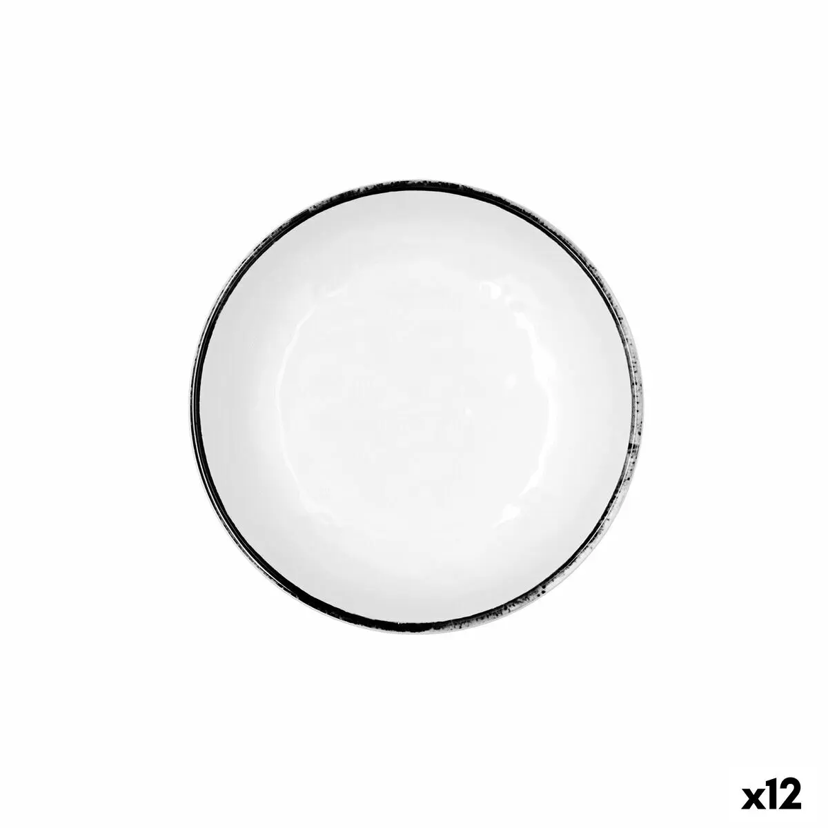 Ciotola Quid Select Filo Bianco Nero Plastica 16,6 x 5,8 cm (12 Unità)