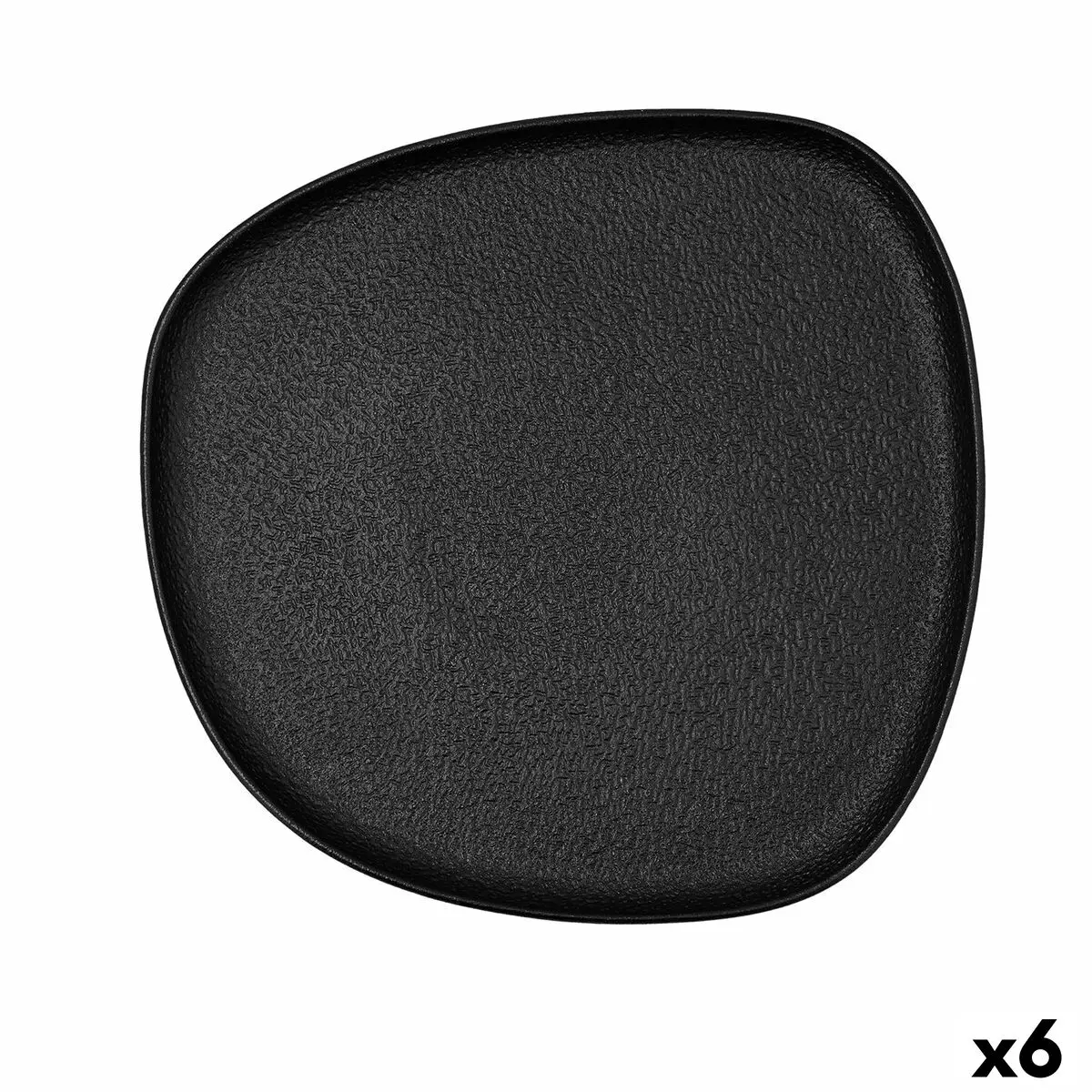 Piatto da pranzo Bidasoa Fosil Nero Ceramica Quadrato 26,3 x 25,5 x 2,4 cm (6 Unità)